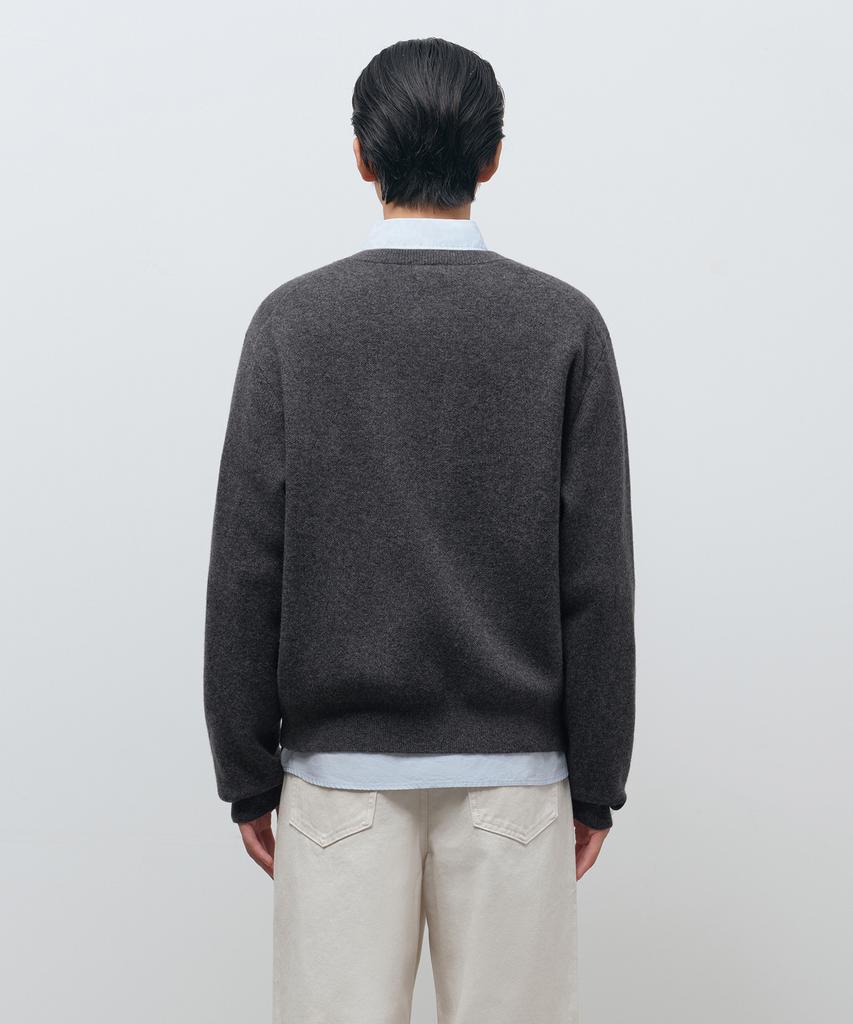 Musinsa Standard Round Neck Crop Cardigan [Medium Gray]