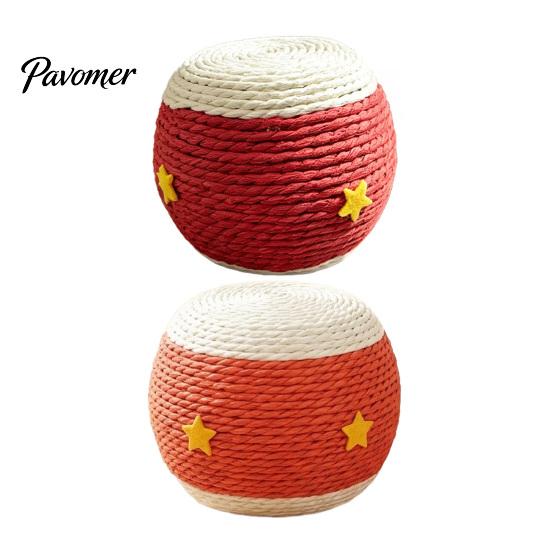 Kitten Hunting Training Ball Cat Scratching Ball, Drum Shaped Paper Rope Interactive Wear Resistant Pet Rolling for Indoor Cats To Scratch, Pat, Bite