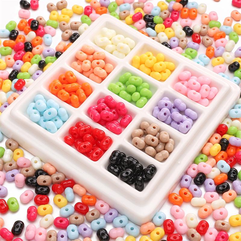 [8X5mm] Solid Color Peanut Beads Acrylic Peanut Beans DIY Bracelet Necklace Handmade Nut Accessories 50pcs/pack
