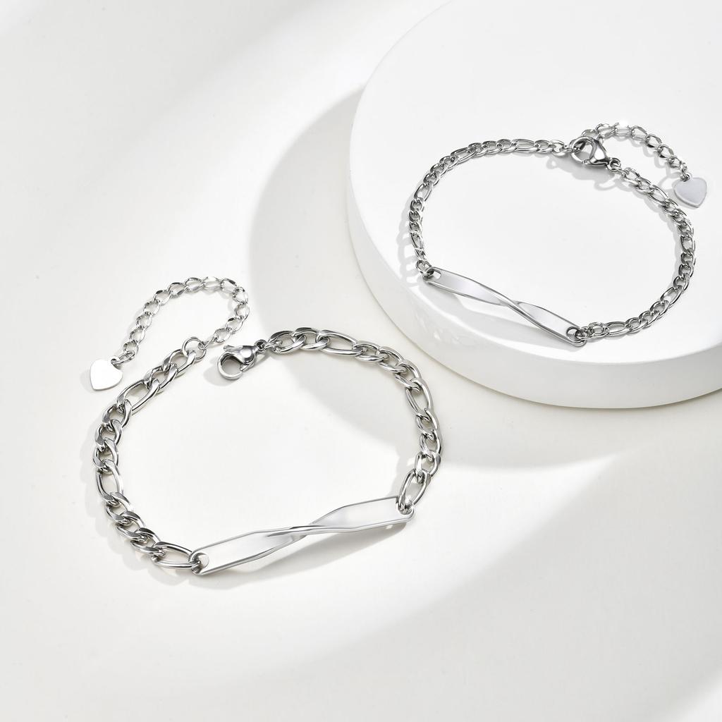Stainless Steel Mobius Bracelet for Women Men,Minimalist NK Chain Couple Bracelets,Couple Jewelry Gift for Lover
