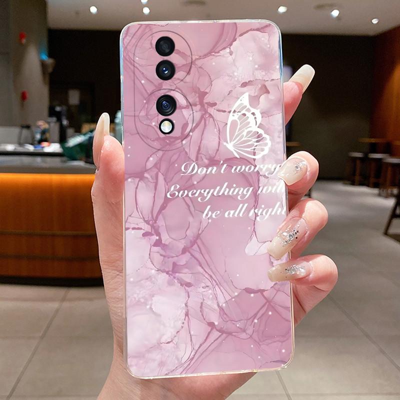 Coque pour Honor 70 FNE-NX9 Transparente Luxe Papillon Mode Fleurs Souple TPU Silicone Housse de Téléphone pour Honor70 5G Coque Transparente