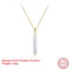 EFFIE QUEEN S925 Silver 14k Gold Baroque Freshwater Pearl Chain Pendant Necklace Natural Jewelry for Women Wedding Party GPN91