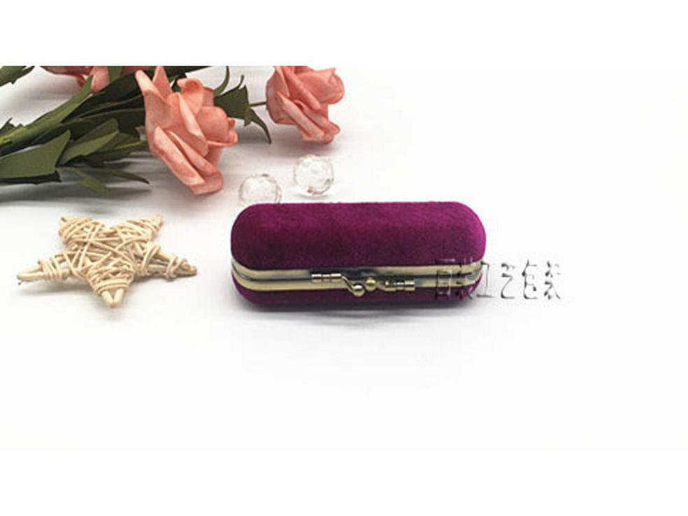 Creative Velvet Antique Bronze Clasp Lipstick Box with Mirror - Single Lipstick Storage and Gift Box