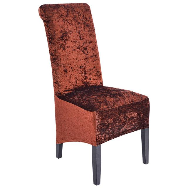 Velvet Plush Xl Dining Chair Covers ,Stretch Chaircover ,Spandex High Chairs Protector Covers Seat Slipcover With Elastic