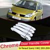 For Renault Scenic II 2003 2004 2005 2006 2007 2008 2009 MK2 Chrome Door Handle Cover Exterior Trim Car Cap Stickers Accessories