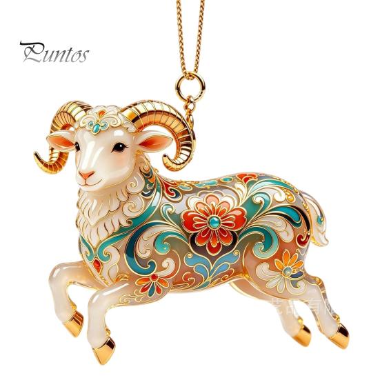 Festive Atmosphere Supplies 2PCS Christmas Goat Hanging Ornaments, Decorative 2D Acrylic Tree Ornament for Restaurant Pendants, Lightweight Ornaments