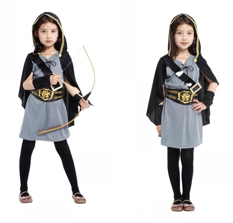 Children s Halloween Cosplay: Hunter Outfit & Flower Girl Dress Medium
