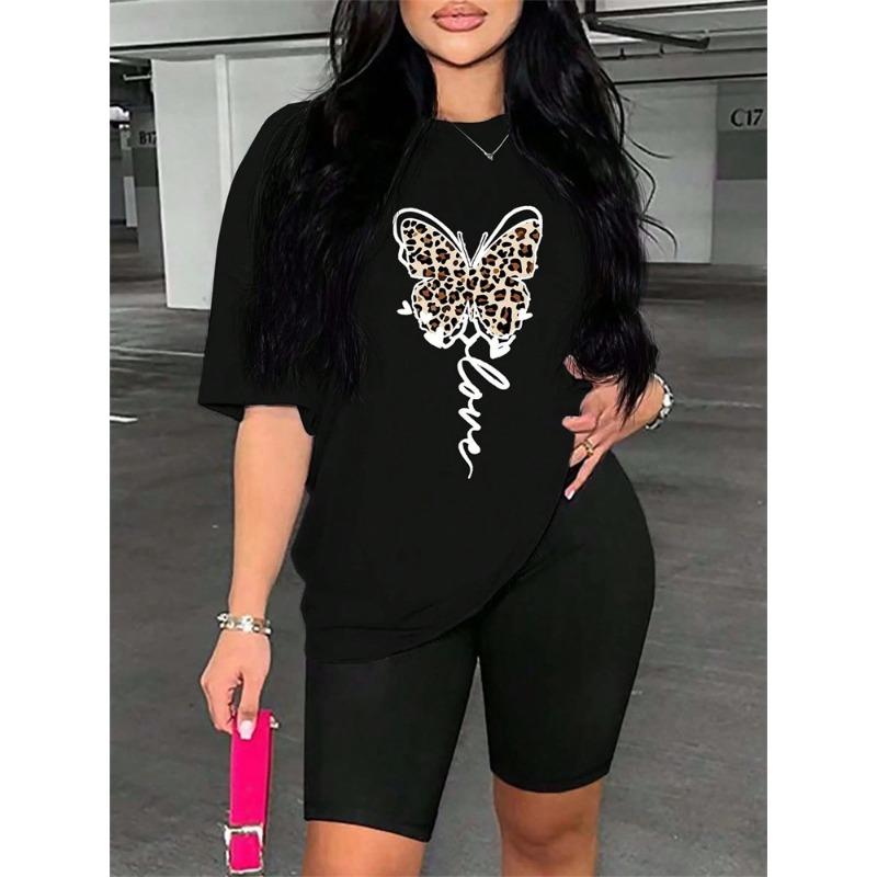 Colorful Leopard Print Women's T-shirt  Fashion Women's Leopard Print Short Sleeve Top Summer Everyday Casual O-neck T-shir