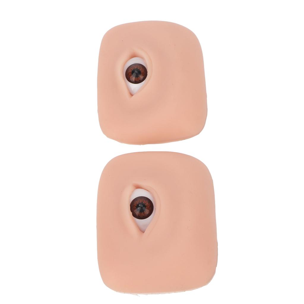 1 Pair 3D Silicone Fake Eye Practice Skin Makeup Eyebrow Eyeliner Tattoo Practice Skin for Novice