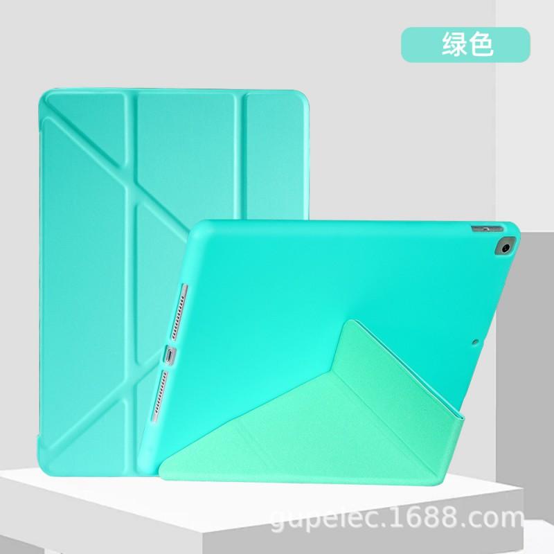 IPad 9.7 Case Air 5 Y-Fold Leather Cover Mini 3/4 10.2 Inch Slim Silicone Soft Shell Solid Color