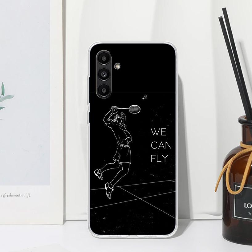 Badminton Sport Phone Case For Samsung Galaxy A17 A37 A57 A16 A26 A36 A56 A15 A25 A35 A55 A14 A24 A34 A54 A13 A23 A33 A53 A07 Ga