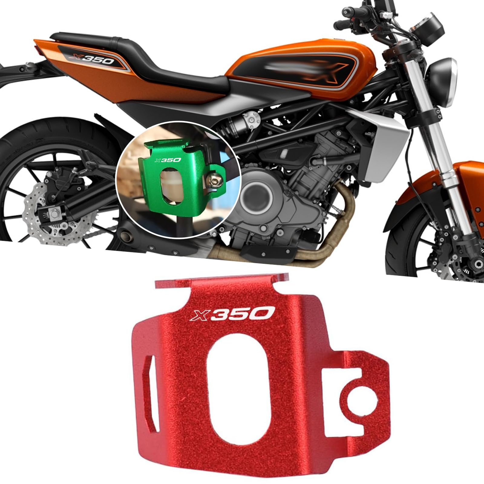 

MAORANG FOR X350 2023 Rear Brake Bottle Cover Protective Cover Anti-drop Cup Protective Cover Motorcycle Accessories x350 (Red) червоний