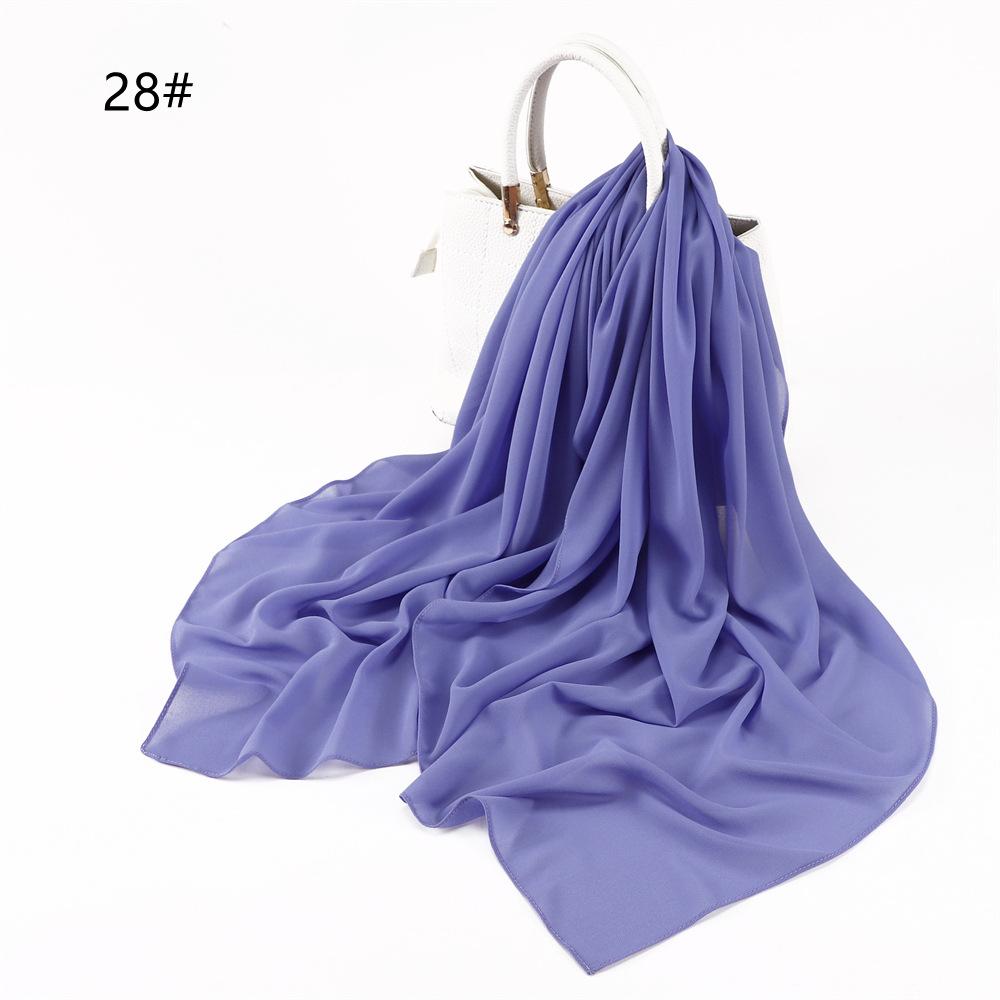 110*110CM Square Pearl Chiffon Hijabs Scarf Plain Solid Color Headwraps Muslim Women's Khimar Headscarf 45 Colors