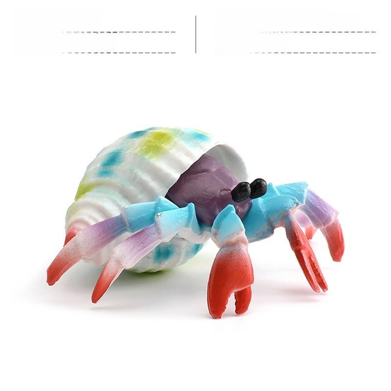 Simulation Marine Animal Pvc Hermit Crabs Sculpture For Kids Learning And Decorative Collection