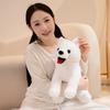 Simulation Samojede Kuscheltiere Niedlich Realistisch Weißer Hund Plüschtier Welpen Plüschtiere Spielzeug Geburtstagsgeschenke 33/40cm
