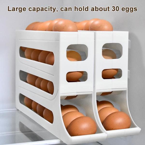 1PC Rolling Egg Dispenser Refrigerator Organizers Containers Storage Box Automatic Sliding Spiral Egg Holder Home Kitchen Gadgets