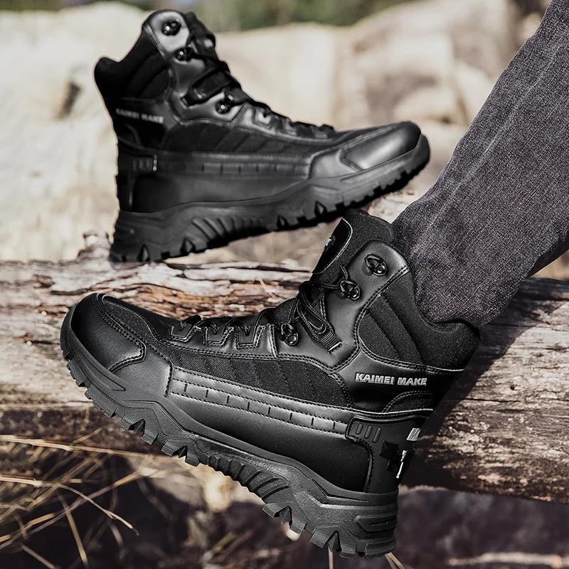 Fashion Men's Desert Combat Boots Outdoor Non-slip Hiking Shoes Waterproof Men's Work Boots Men Tactical Boots 2025 Fashion Ankle Boot