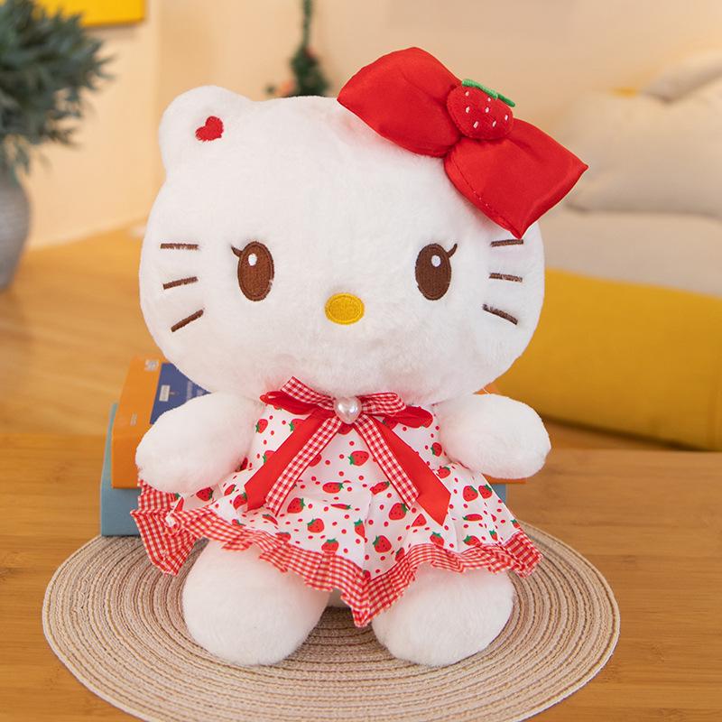 Cute Cartoon Kuromi Hello Kitty My Melody Cinnamoroll Pillow Plush Toys Plushie Keychain Stuffed Doll for Kids Christmas Gifts