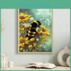 Painting Bees Diy 5d Diamond Picking Flowers Cross Stitch Kit Mosaic Diamond Embroidery Rose Full Round Square Drill Home Decoration