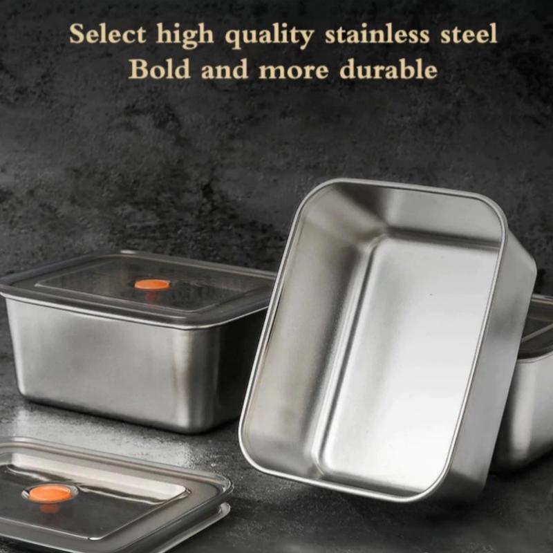 Food Grade Stainless Steel Lunch Box Vacuum Antibacterial Sealed 600/1000/1500ml Leakproof Bento Box for Office Workers