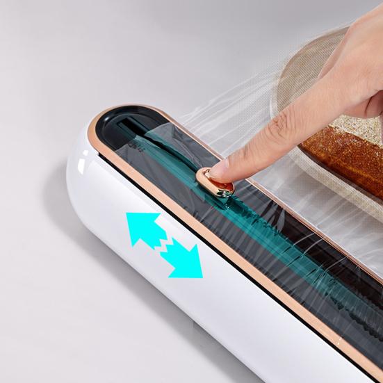 Cling Film Cutter Wall Mount Punch Free Hidden Blade Magnetic Wrap Dispenser Tear-Free Large Roll Disposable Plastic Wrap Cutting Box Kitchen Supplies