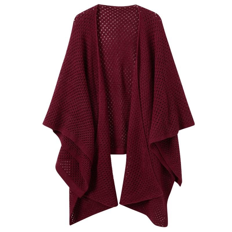 SanCai 2025 Hollow-Out Knitted Shawl One Size