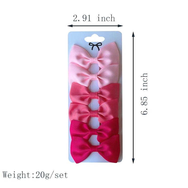 6Pcs Ribbon Bows Hairpin Girl Sweet Solid Design Hairpin Color Block Delicate Hairgripe Barrettes Kawaii Child Accessories