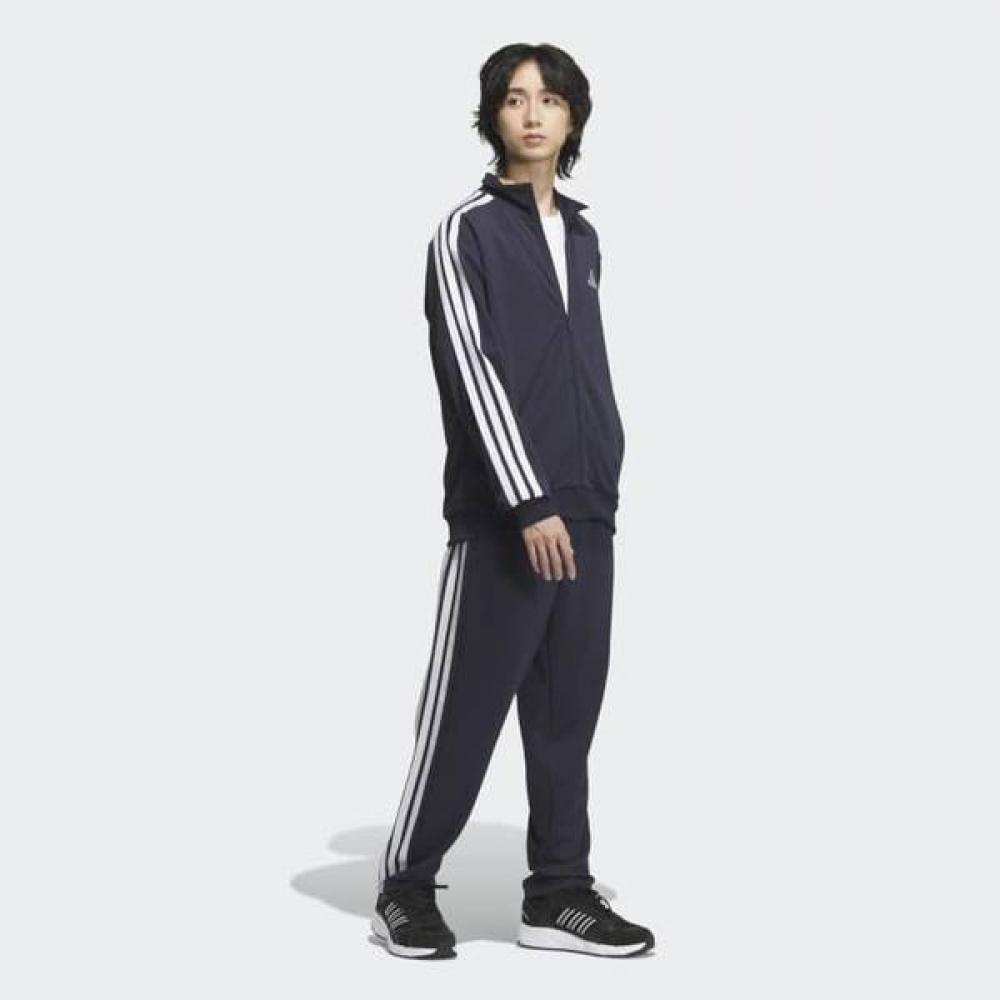 Adidas 3s Regular Fit Double Knit Open Hem Track Pants