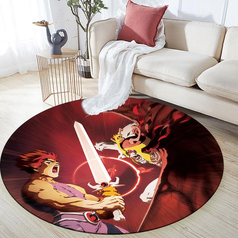 ThunderCats,Round Area Rug,Carpet Rug for Living Room Bedroom Sofa Playroom Decor,Non-slip Floor Mat