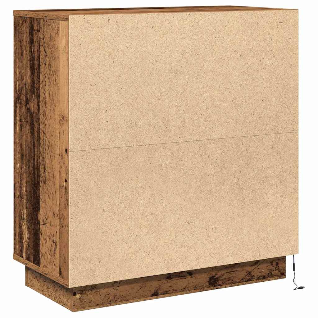 LED Sideboard for Reclaimed Wood 71 X 34.5 X 75 Cm Wood Based Material