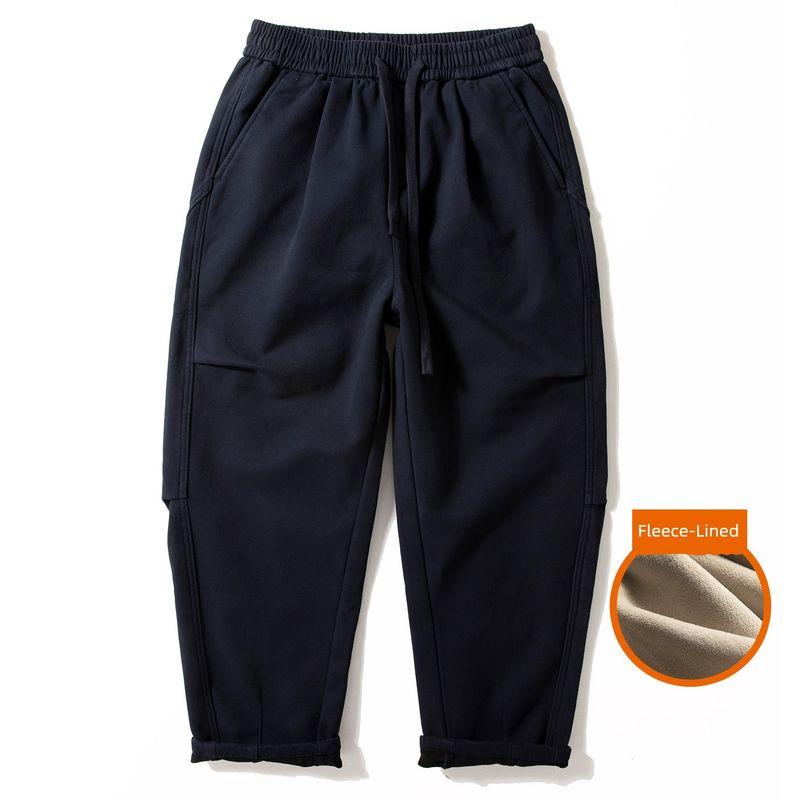 Men's Casual Pants 2025 Spring and Autumn New Japanese Style Basic Versatile Pure Cotton Pants Street Fashion Loose Wide-Leg Pants