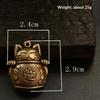 Yiluo Cd Vintage Lucky Cat Car Keychain Five Emperors Money Calabash Feng Shui Coins Red String Key Ring