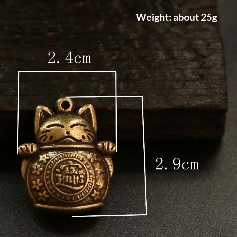 Yiluo Cd Vintage Lucky Cat Car Keychain Five Emperors Money Calabash Feng Shui Coins Red String Key Ring