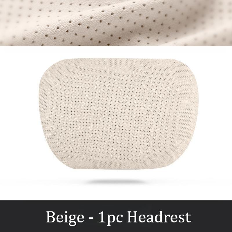 Pernă Respirabilă pentru Tetiere și Zona Lombară a Scaunelor Auto din Piele Velură, Înălțime Reglabilă, Material Premium pentru Confort și Ameliorarea Stresului