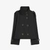 Damen Frühlings-/Herbst-Retro-Mantel mit Revers und doppelreihiger Knopfleiste mit Kordelzug – Vielseitiger Langarm-Kurz-Trenchcoat
