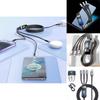 Transparent Fast Charging 3-in-1 Braided Cable With Led Indicator For Huawei Apple Android 100w