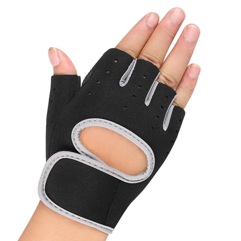 Unisex Dumbbell Equipment Horizontal Bar Exercise Wrist Guard Gym Half Finger Sports Non-slip Gloves