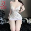 Sexy underwear small floral lace splicing pure desire wind suspender hip wrap sexy loungewear