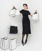 Pelimela Boat Neck Tie H-Line Midi Dress (Black)