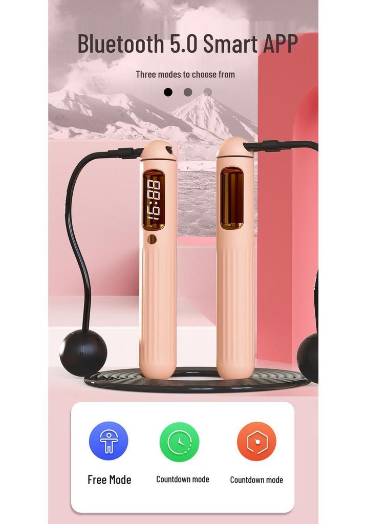 Moyue Bluetooth Jump Rope with Weighted Ball and Counterweights for Fitness and Fat Burning, with Rope Counting Feature.