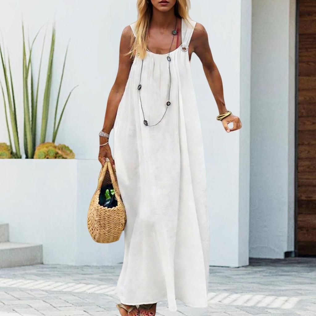 Women's Fashion Color Dress Strapless Sleeveless Dress