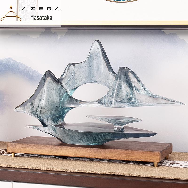 Cloud Mountain Resin Landscape: Artistic Living Room & TV Cabinet Decoration