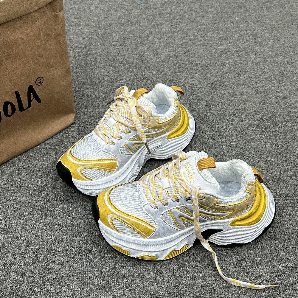 

Korean version trend fashion thick sole heightening retro old color scheme niche dad shoes men ins Harajuku sports shoes women 36