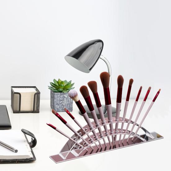 Acryl Make-Up Pinsel Halter Haar Essstäbchen Organizer Große Kapazität Transparent Gewölbte Acryl Display Stand Schreibtisch