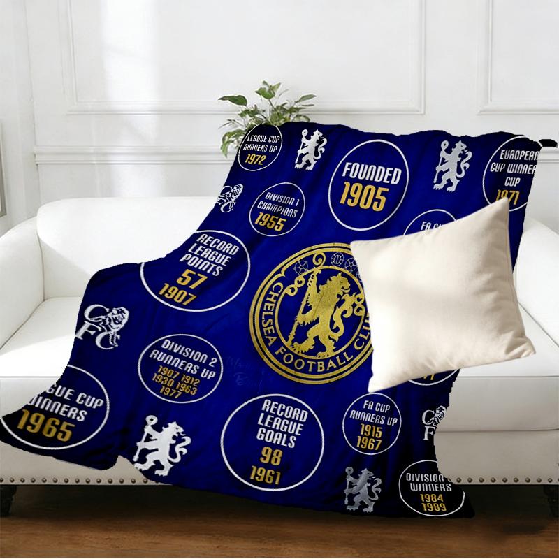 Chelsea F.C Print Blanket - Soft & Comfortable, for Bedroom, Travel, Sofa, Home Decoration - Birthday Christmas Gift for Friend