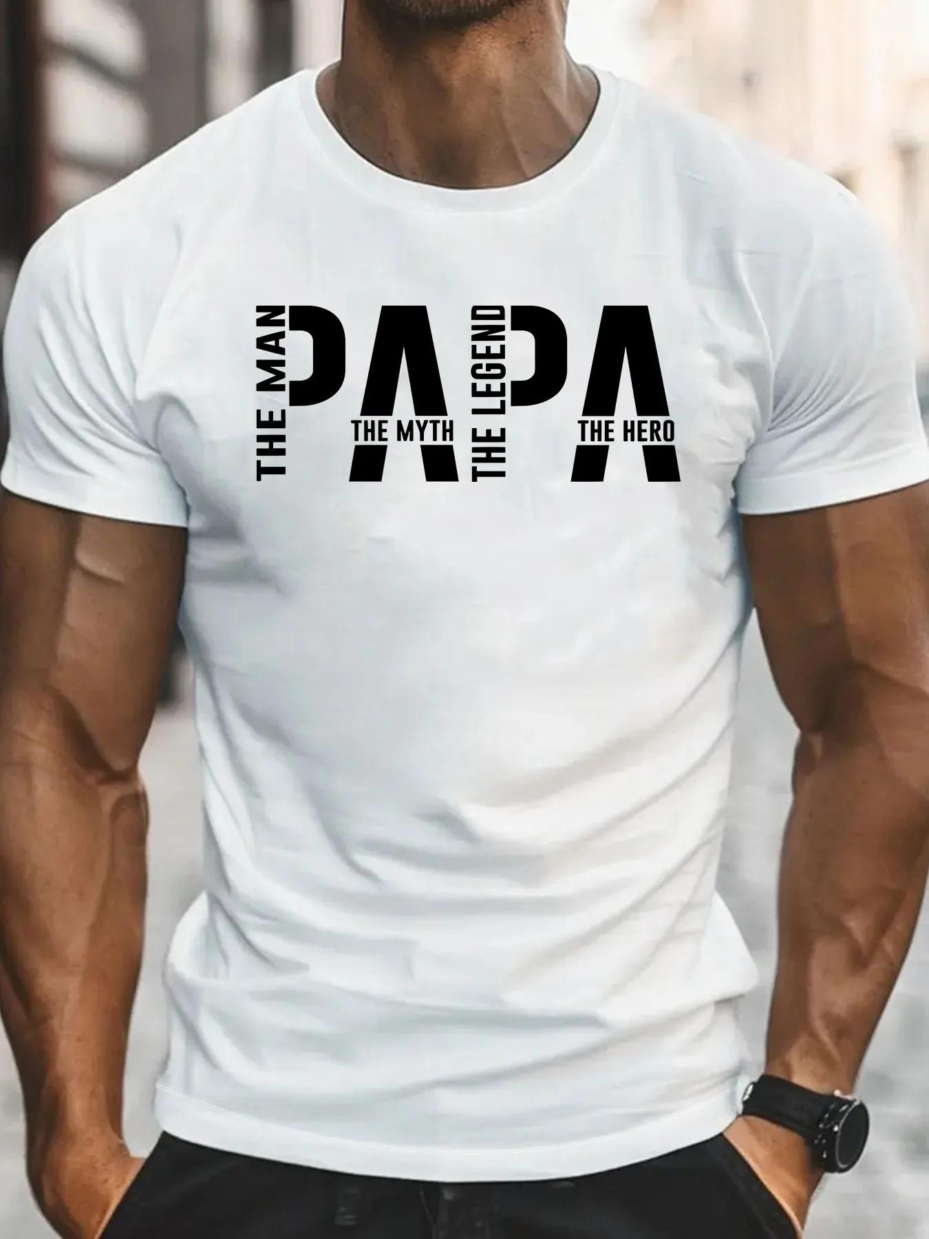 

Men s Legend, Myth, Dad Pattern T-shirt Retro Short Sleeve Round Neck T-shirt, Summer Casual Wear, Father s Day Gift - Men ... 5XL різнокольоровий