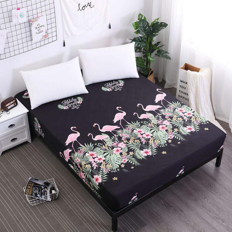 Cozy And Stylish Floral Stripes Mattress Protector Dustproof Fitted Sheet