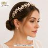 Elegant Bridal Hair Hoop With Pearl Rhinestone Floral Design Lightweight Alloy Headband Wedding Party