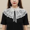 Cape Embroidered Lace Fake Collar Small high collar Double-layer Small Shawl Blouse Shoulders Decoration Wraps Doll Lapel Female