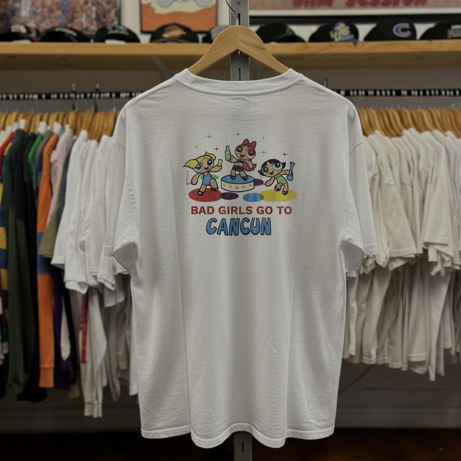 90s Powerpuff Girls Good Girls Bad Girls Parody Classic T-Shirt White XXL 2XL